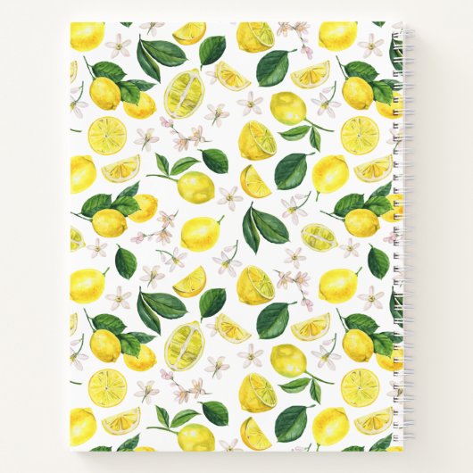 Aangepast lemonpatroonpatroon ontvangen notitieboek (Achterkant)