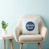 Aangepast lephant Pillow Blue Kussen (Stoel)