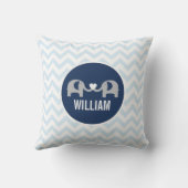 Aangepast lephant Pillow Blue Kussen (Achterkant)