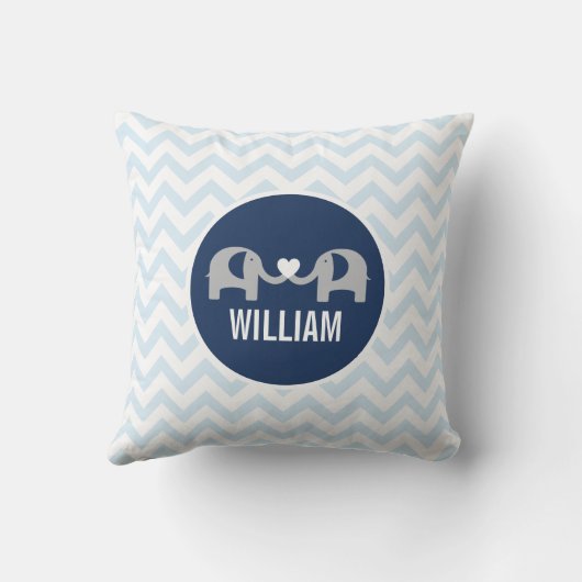 Aangepast lephant Pillow Blue Kussen (Achterkant)