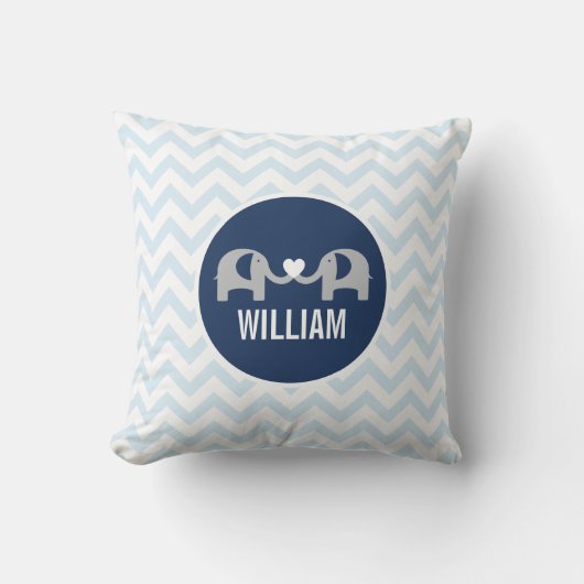 Aangepast lephant Pillow Blue Kussen (Voorkant)