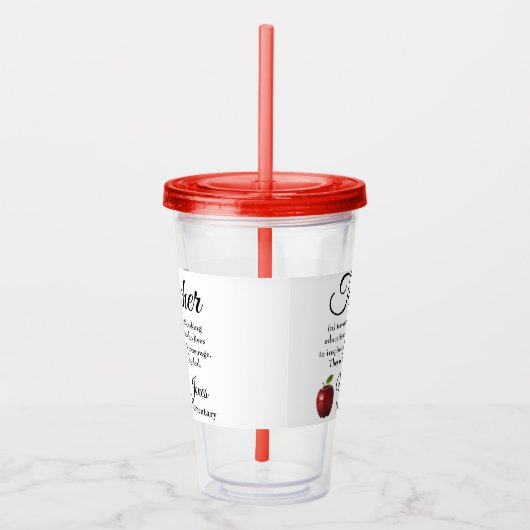 Aangepast leraar Rockstar Acryl Drinkbeker (Rechts)