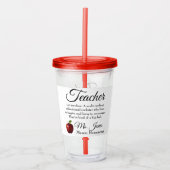 Aangepast leraar Rockstar Acryl Drinkbeker (Voorkant)