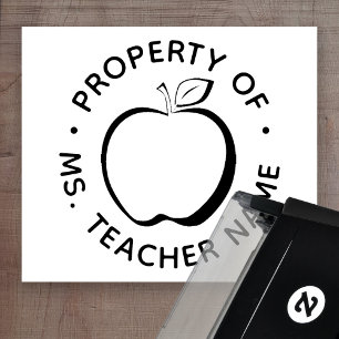 Aangepast leslokaal monogram modern Apple Zelfinktende Stempel