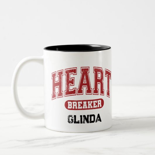 Aangepast lettertype in gestoorde variabiliteit tweekleurige koffiemok (Links)