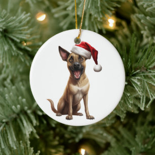 Aangepast leuk Belgische Malinois hond Keramisch Ornament
