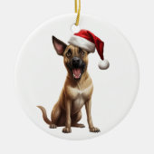 Aangepast leuk Belgische Malinois hond Keramisch Ornament (Voorkant)