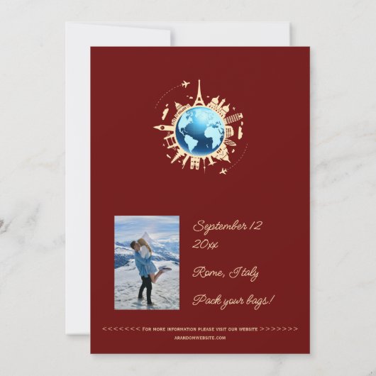 Aangepast leuk bestemmingspaspoort De datum opslaa Kaart (Achterkant)