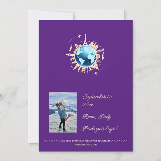 Aangepast leuk bestemmingspaspoort De datum opslaa Kaart (Achterkant)