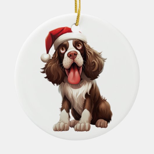 Aangepast leuk Engels Springerspaniel hond Keramisch Ornament (Voorkant)