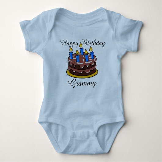 Aangepast leuk Happy Birthday Grammy baby Shirt (Voorkant)