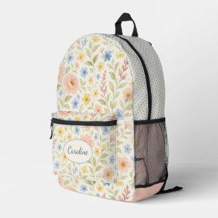 Aangepast leuk klassiek shabby Frans bloemmotief Bedrukte Rugzak