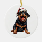 Aangepast leuk Rottweiler Kerst hond ras Keramisch Ornament (Voorkant)
