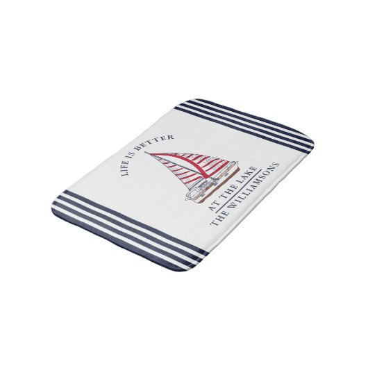 Aangepast leven is beter bij het meer Nautical Badmat (Gekanteld)