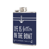 Aangepast leven is beter op de boot heupfles (Links)