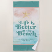 Aangepast leven is beter op het strand strandhandd strandlaken (Voorkant)