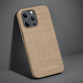 Aangepast licht beige bruin textuur patroon iPhone 13 pro hoesje