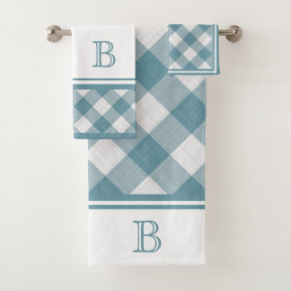 Aangepast Licht Blauwgroen Blauw Wit Shabby Chic G Bad Handdoek