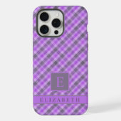 Aangepast licht donker Paarse zwart geruit patroon iPhone Hoesje (Achterkant)