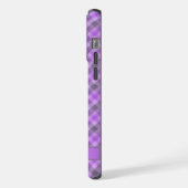 Aangepast licht donker Paarse zwart geruit patroon iPhone Hoesje (Linkerkant)