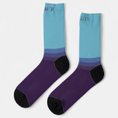 Aangepast licht donkerblauw Paarse kleurenblok Sokken (Links)