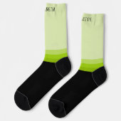 Aangepast licht donkergroen zwart kleurenblok sokken (Links)