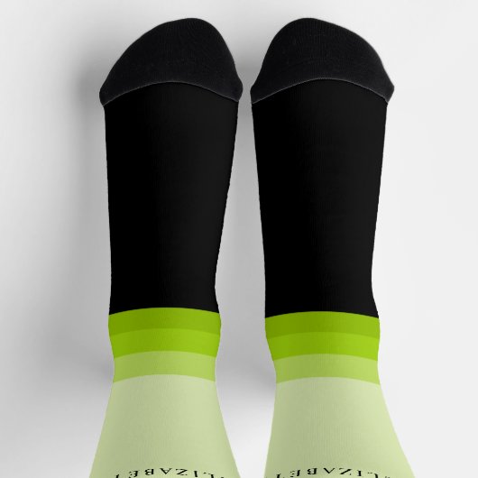 Aangepast licht donkergroen zwart kleurenblok sokken (Top)
