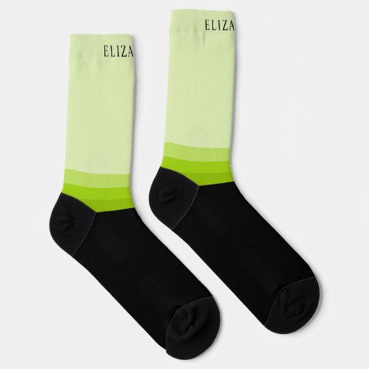Aangepast licht donkergroen zwart kleurenblok sokken (Rechts)
