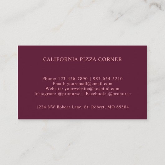 Aangepast Licht Donkerroze Paarse Abstracte Monogr Visitekaartje (Achterkant)