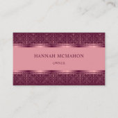 Aangepast Licht Donkerroze Paarse Abstracte Monogr Visitekaartje (Voorkant)