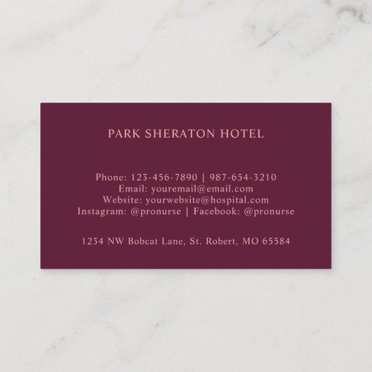 Aangepast Licht Donkerroze Paarse Abstracte Monogr Visitekaartje (Achterkant)