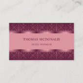 Aangepast Licht Donkerroze Paarse Abstracte Monogr Visitekaartje (Voorkant)