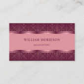 Aangepast Licht Donkerroze Paarse Abstracte Monogr Visitekaartje (Voorkant)