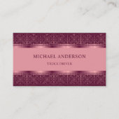 Aangepast Licht Donkerroze Paarse Abstracte Monogr Visitekaartje (Voorkant)