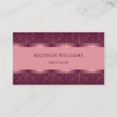 Aangepast Licht Donkerroze Paarse Abstracte Monogr Visitekaartje (Voorkant)