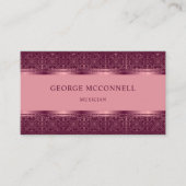 Aangepast Licht Donkerroze Paarse Abstracte Monogr Visitekaartje (Voorkant)