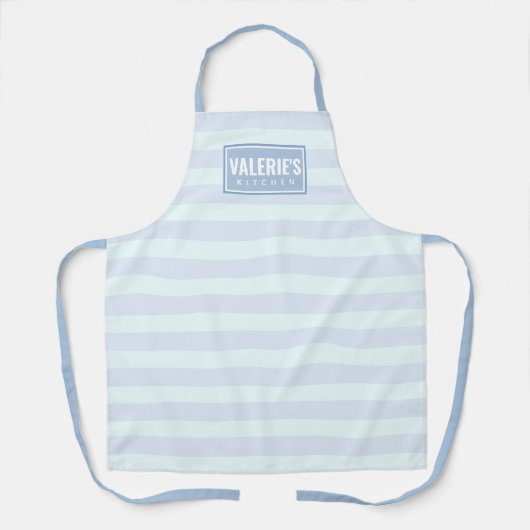 Aangepast lichtblauw en gestreepte muis schort (Voorkant)