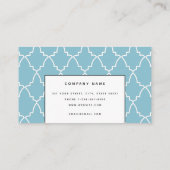 Aangepast lichtblauw Marokkaans Lattice Modern Visitekaartje (Achterkant)