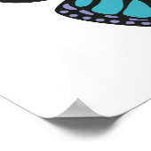 Aangepast lichtblauw rondvliegend monogram poster (Hoek)