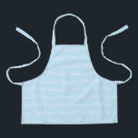 Aangepast lichtblauw wit tekstpatroon kinder schort<br><div class="desc">Aangepast lichtblauw wit tekstpatroon kinder Apron</div>
