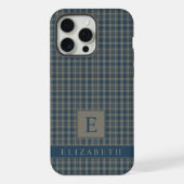 Aangepast lichtgrijs donkerblauw geruit patroon iPhone hoesje (Achterkant)