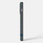 Aangepast lichtgrijs donkerblauw geruit patroon iPhone hoesje (Linkerkant)