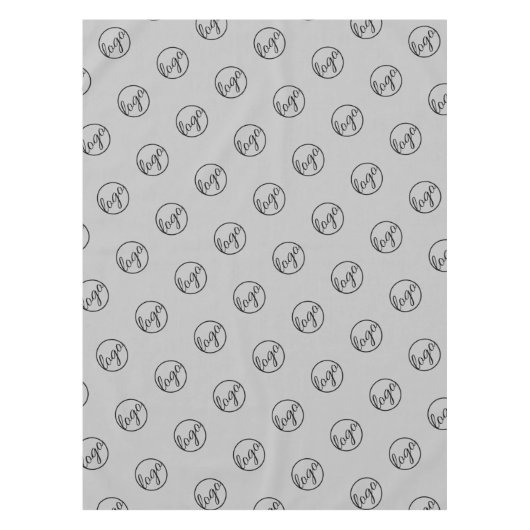 Aangepast lichtgrijs Show Logo Business Tafelkleed (Voorkant)