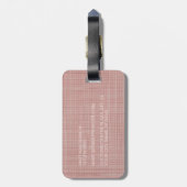 Aangepast lichtpasta droog Roos Blush roze kleur Bagagelabel (Achterkant verticaal)