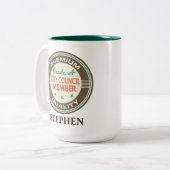 Aangepast lid van de gemeenteraad tweekleurige koffiemok (Voorkant links)