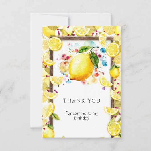 Aangepast Lief Citroen Verjaardag Bedankkaart (Voorkant)