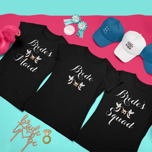 Aangepast Lief Lief Bruidsmeisje Bruid Script T-shirt