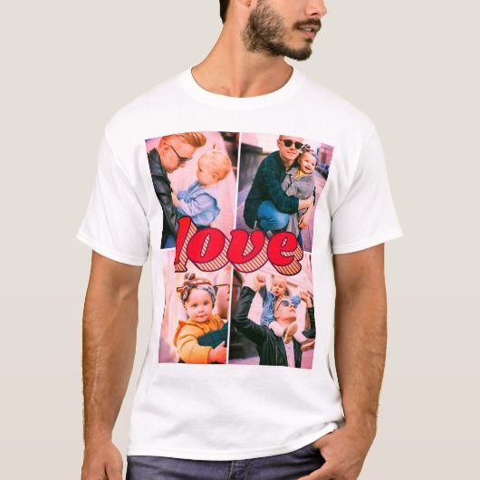 Aangepast liefdesgefilterd afbeelding x4 T-shirt (Voorkant)