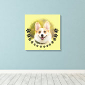 Aangepast Lijst hondenportret Canvas Afdruk (Insitu (Houten vloer))