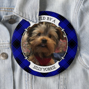Aangepast Lijst Klassiek blauw en zwart geplakt Ronde Button 6,0 Cm